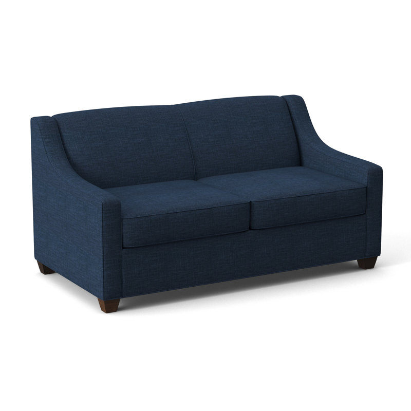 Phillips 68" Recessed Arm Sofa Bed with Reversible Cushions, Empire Mahogany, Archetype Admiral, Innerspring