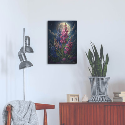 Art mural en métal Winston Porter «Lunar Snaptastic Pink and Blue 1» par Momart
