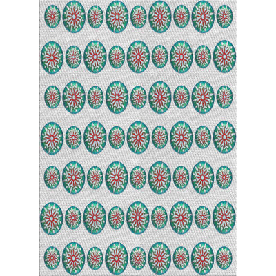 Tapis gris/bleu sea patterned