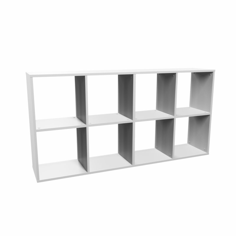 Loanne 75cm H x 147cm W Cube Bookcase, White/Sonoma