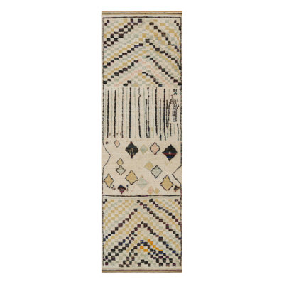 Moroccan Handmade Kilim Silk and Wool Geometric Area Rug