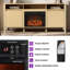 Meuble télé 68 po Mid-Century pour téléviseur de 75 po ou moins, console média avec foyer électrique encastrable 23 po-133280250