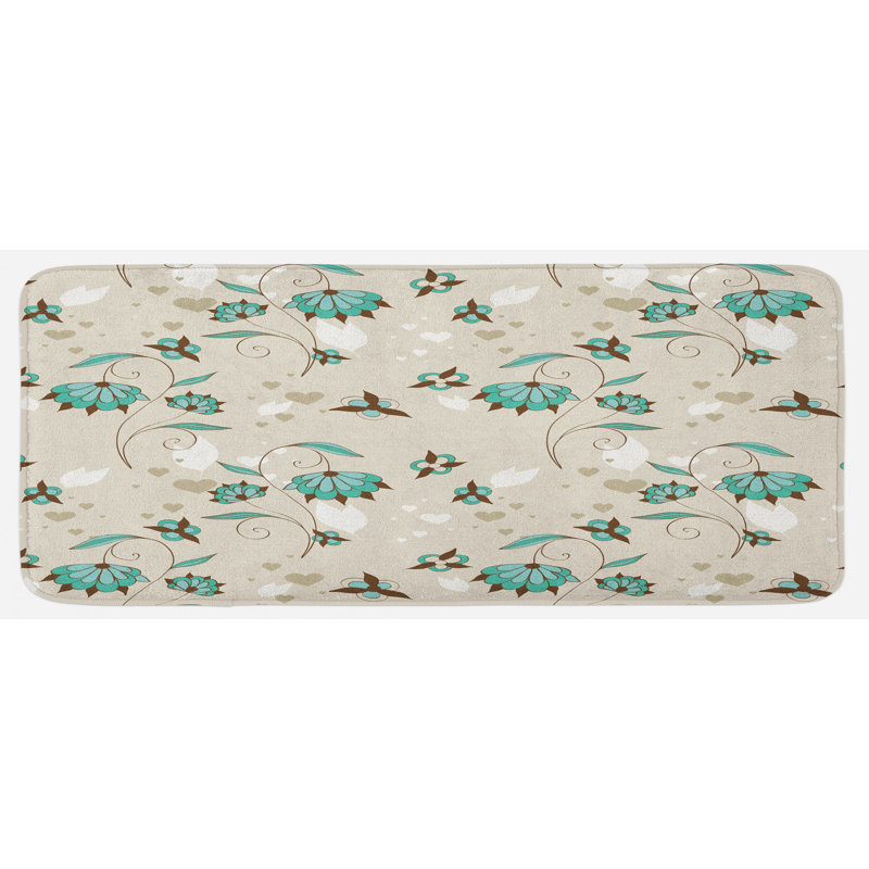 Tapis de cuisine romantique avec petits coeurs