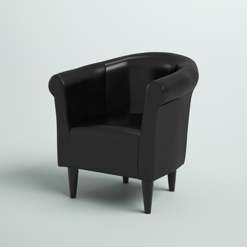 Fauteuil demi-tonneau l 30,5 po Liam, Similicuir gris anthracite