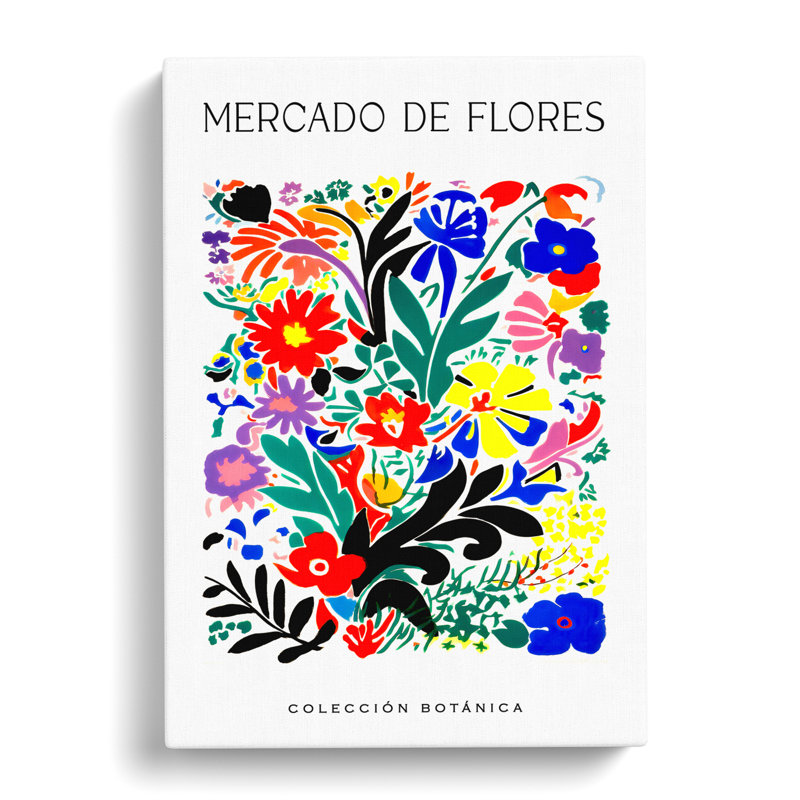 Botanical Flower Market Exhibition No.3 - Wrapped Canvas