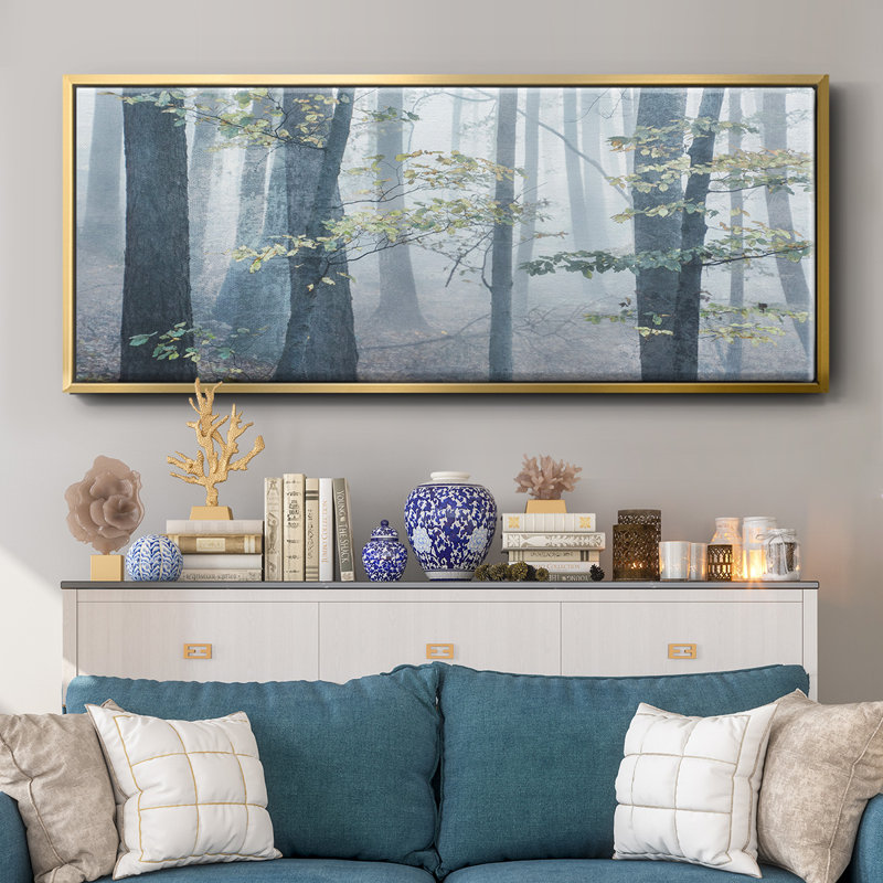 Chalky Misty- Framed Canvas, 12" H x 30" W