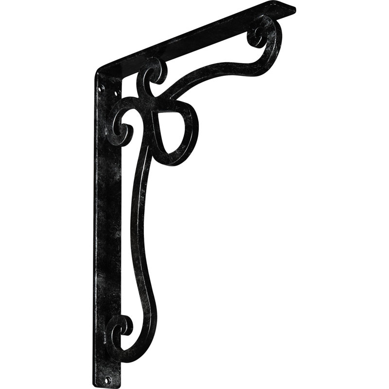 Support en fer forgé Orleans, Argent antique, H 15 po x l 1,5 po x p 12 po
