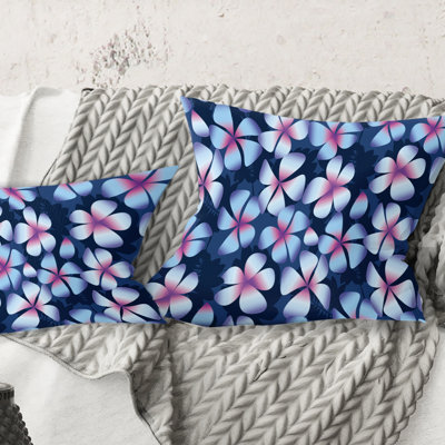 Fleurs de frangipanier rétro - Coussin décoratif imprimé Mid-Century