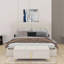 Ensemble de chambre à coucher 2 pièces, grand lit plateforme tapissier avec système de rangement hydraulique, repose-pieds avec pieds en métal-503491376