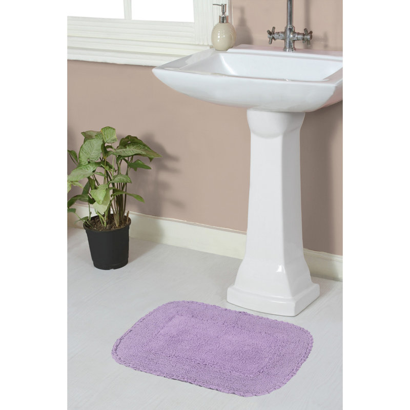Tapis pour salle de bain Maytham, Rectangle - l 17 po x L 24 po, Mauve