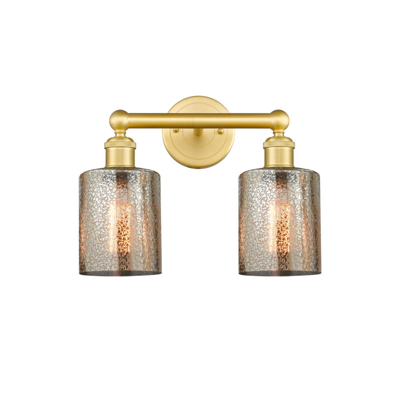 2 - Light Dimmable Vanity Light, Mercury, Satin Gold