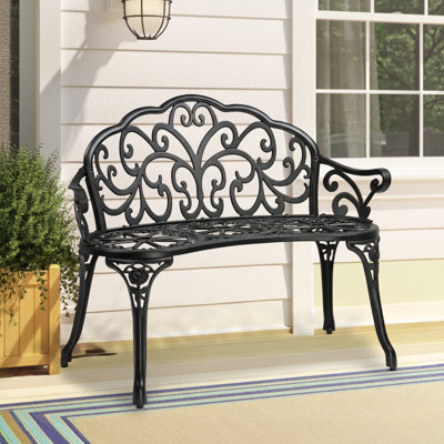 38.5-Inch Cast Aluminum Garden Bench by Astoria Grand