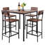 Table de bar, ensemble de tables de bar de 5 pièces 35 po, tables de bar et ensemble de chaises à bords arrondis, table de pub carrée avec quatre tabourets pour le salon, la salle à manger et la cuisine