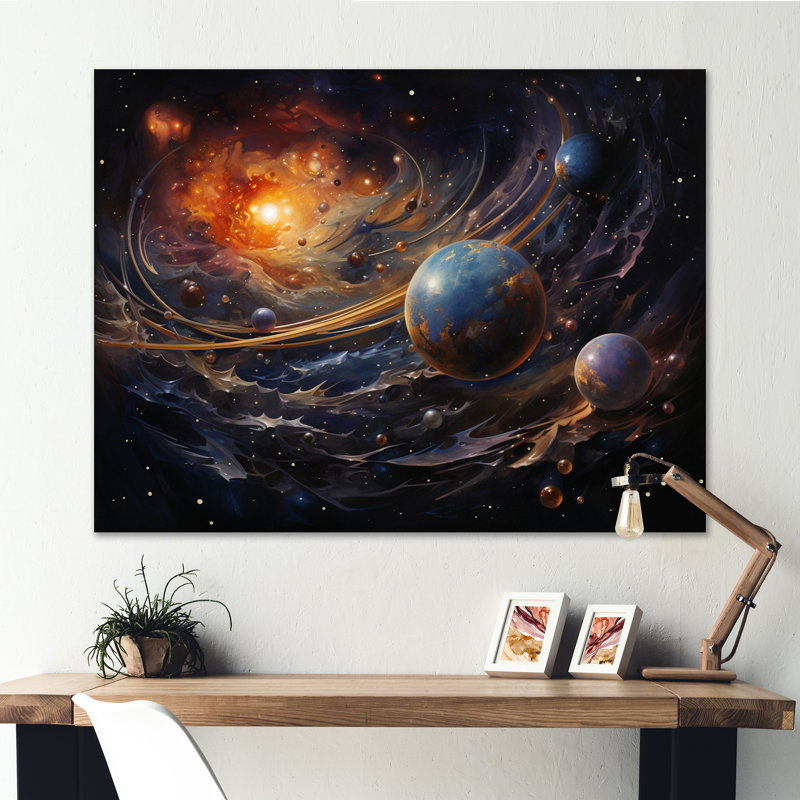 «Météores comètes», reproduction sur toile, Toile tendue, H 12 po x l 20 po x P 1 po