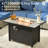 14- Person Rattan Outdoor Seating Group With Swivel Rockers and Fire Pit Table-610461477