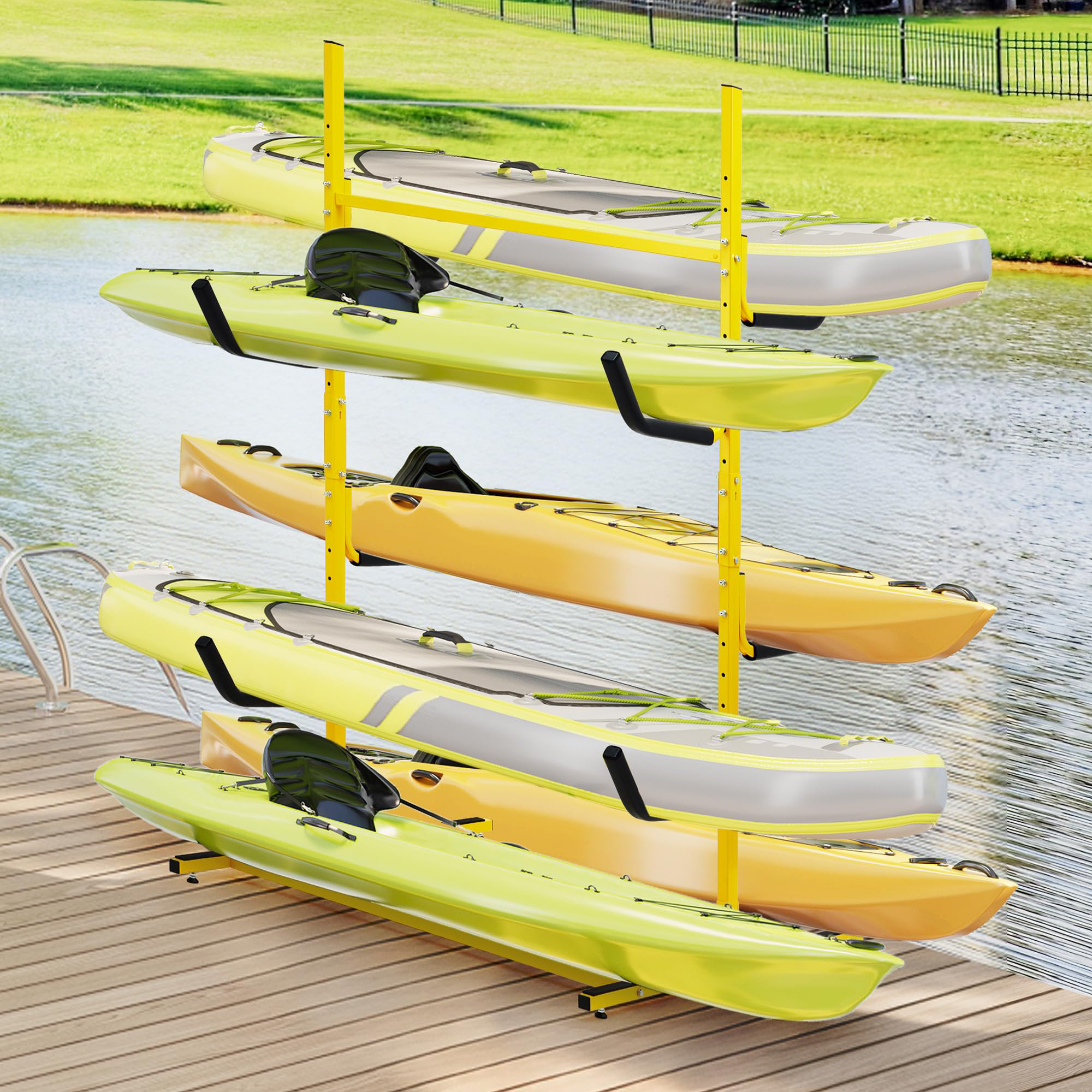 Latitude Run® Heavy Duty Freestanding Kayak Rack, Adjustable Metal ...