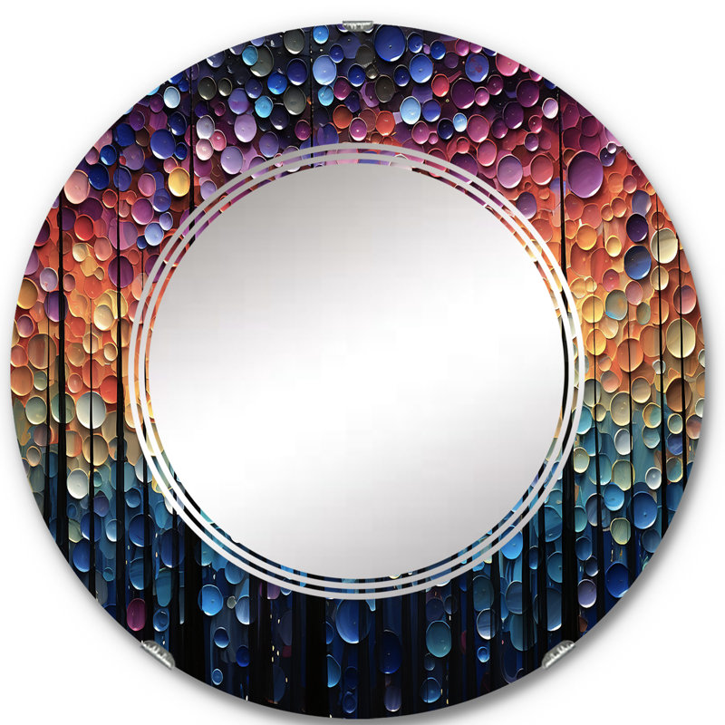 Rochela - Miroir mural moderne rond, 24 po x 24 po