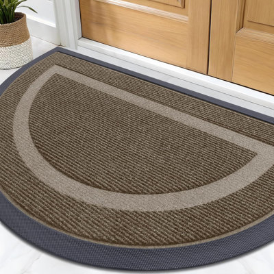 29.5X17 Semicircular Entrance Doormat,Waterproof All-Weather Entryway Mat