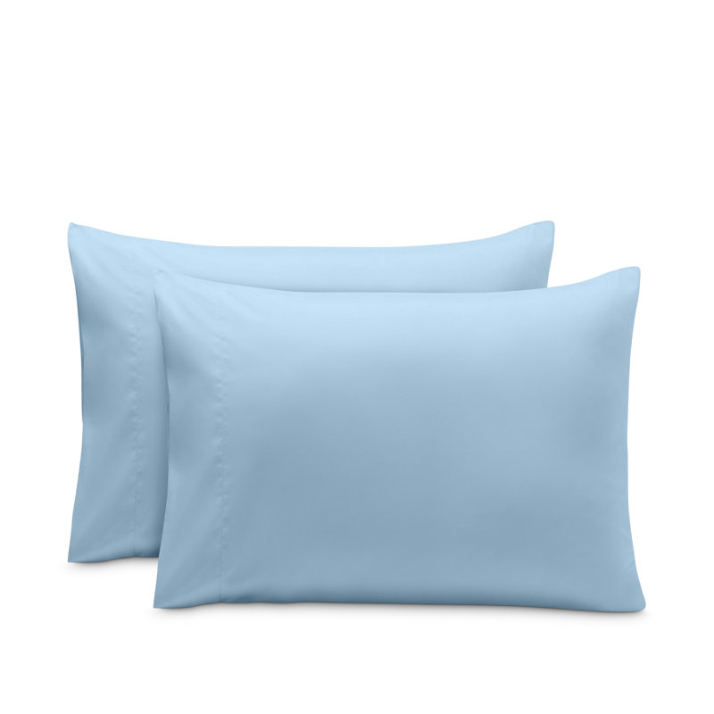 Microfiber Pillowcase Set Envelope Closure, Queen Pillow Case, Light Blue