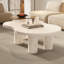 Guyii Modern Nesting Coffee Tables Set of 2 - 2-in-1 Irregular Shape Design with Tempered Glass Top