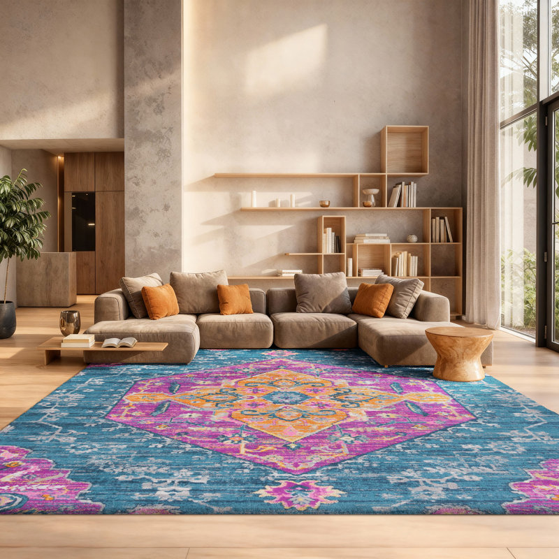 Felty Oriental Orange Area Rug