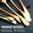 15-Piece Stainless Steel Gold Serving Utensils Set