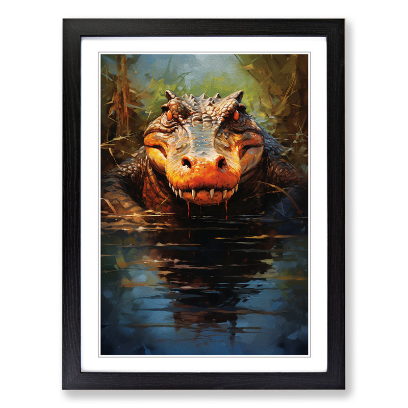 Single Picture Frame Print on Wood, 46cm H x 34cm W, Black Framed