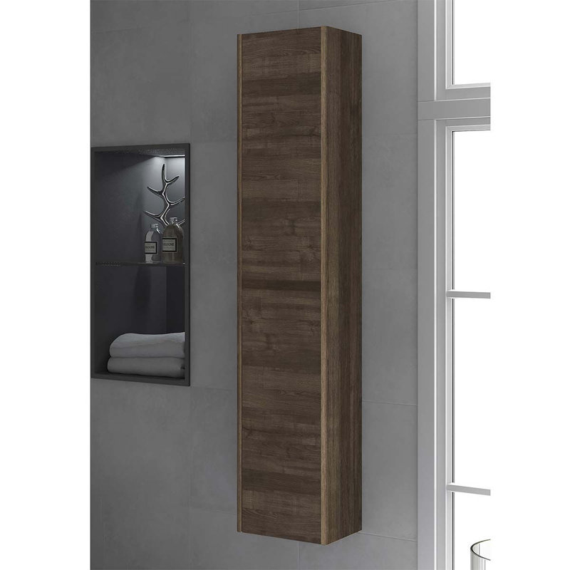 Ambra 47.4'' W Single Vanity, Glossy Anthracite, Nordic Oak