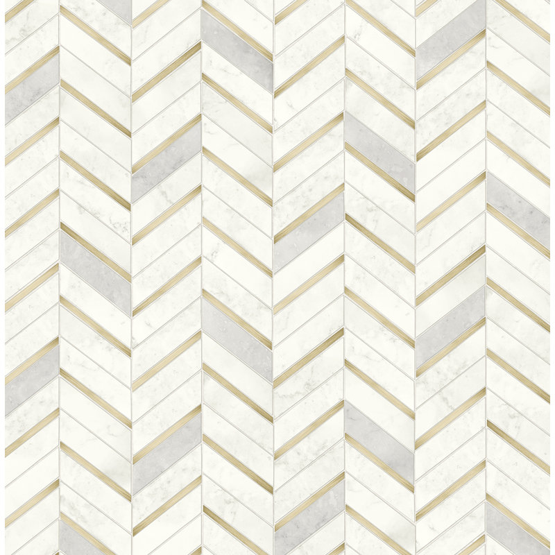 Rouleau de papier peint auto-adhésif L 18 pi x l 20,5 po Cachet, Or/gris, L 18 po x l 20,5 po