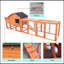 Poulailler en bois 111,5 po, grand poulailler extérieur avec cage de volaille, cage à lapin et huche, panneau UV imperméable pour la cour extérieure