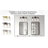 3-Light Dimmable Vanity Light With Water Glass Shades Brushed Nickel Finish-125104604