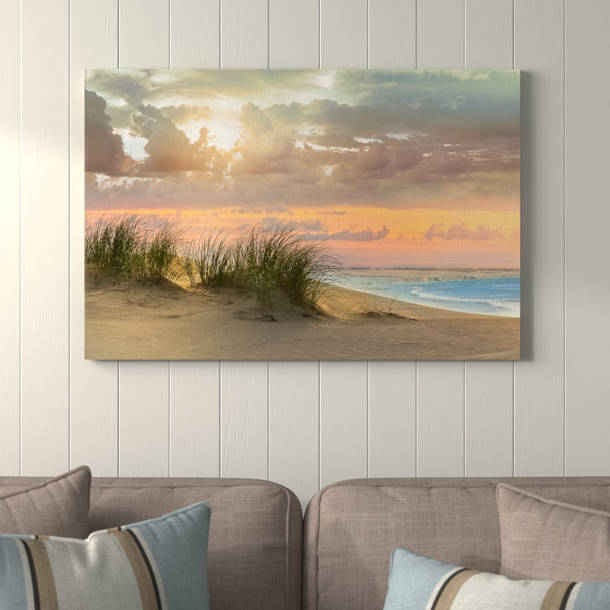 Beachcrest Home Seagrass And Twilight Framed On Canvas Print & Reviews ...
