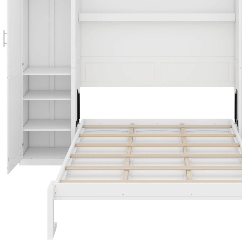 Lit escamotable avec garde-robe et tablette de rangement, Grand lit