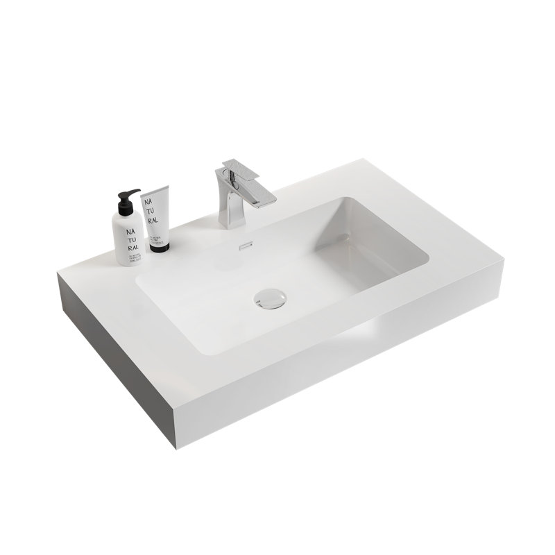 Plateau de meuble-lavabo à surface solide avec lavabo Simon