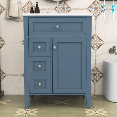 Meuble-lavabo 24 po avec lavabo, tiroirs, tablette réglable et porte
