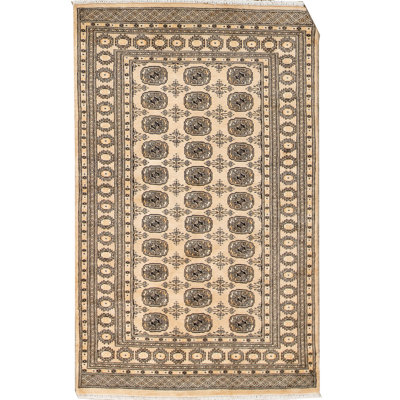 Tapis beige noué à la main de haute qualité
