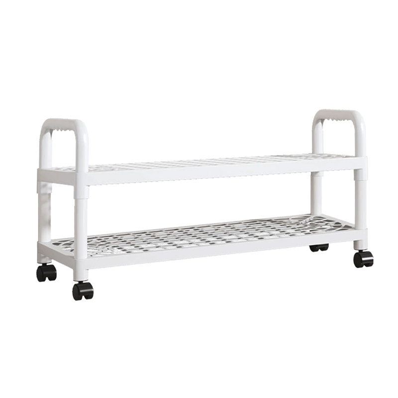 Plastics Durabled Easy To Install And Disassemble With Wheels For A Movable Shoe Rack And Item Storage Rack, White