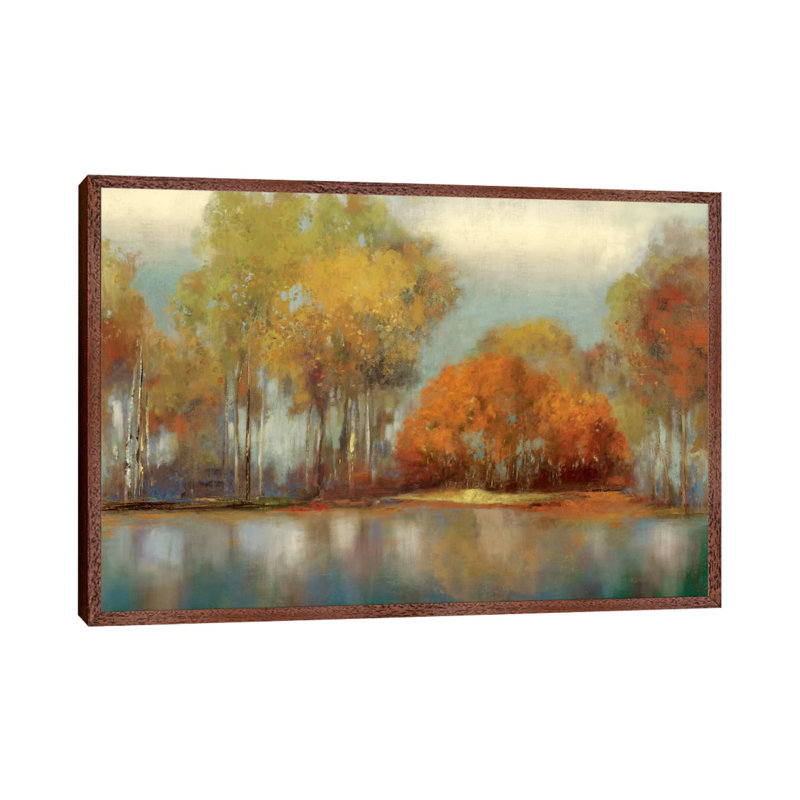 Reflections I by Allison Pearce - Painting on Canvas, Classic Brown Wood Framed Canvas, 101.6 cm H x 66.04 cm W
