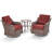 Acton 2-Person Wicker Outdoor Swivel Rocker Seating Group with 6" Thick Cushions-1100550658
