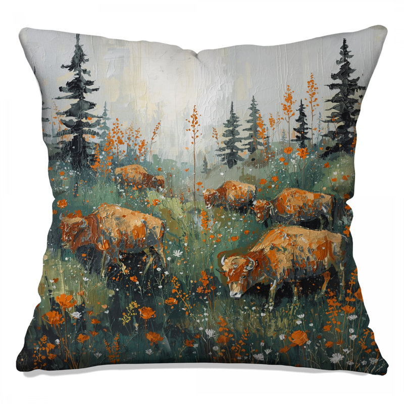 Coussins Buffalo In Wildflowers, 20 x 20 pouces