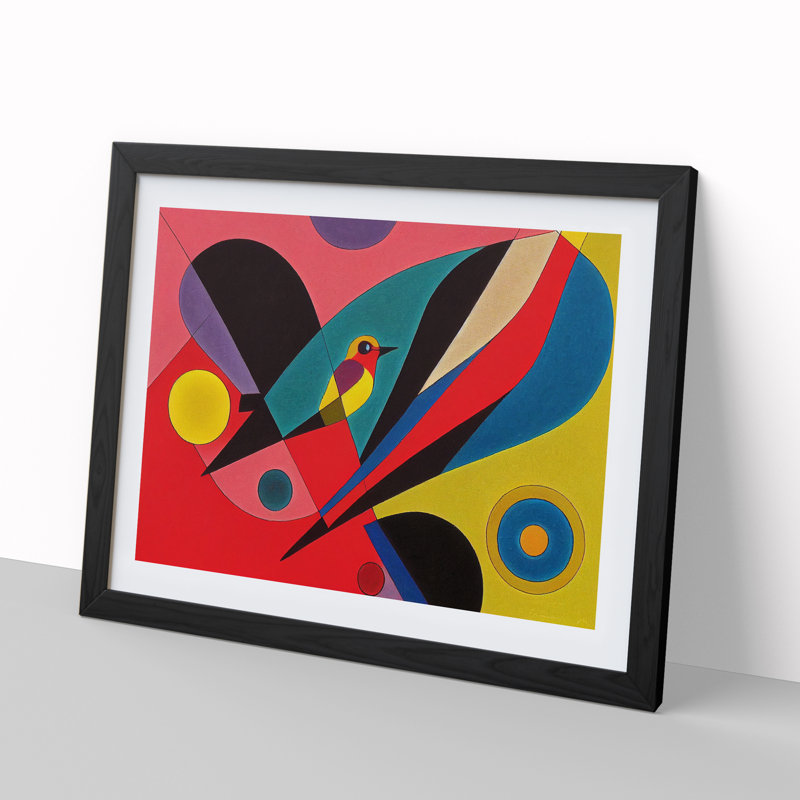 Abstract Robin Bird Vol.3 - Framed Print, Black Framed, 46cm H x 64cm W x 2cm D
