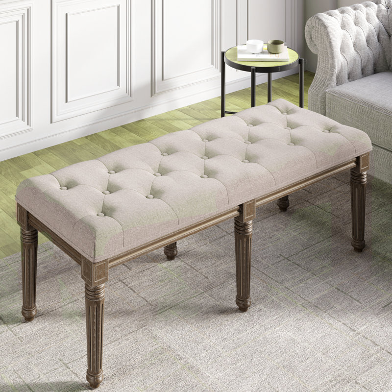 Tobie 131cm Wide Solid Colour Standard Ottoman