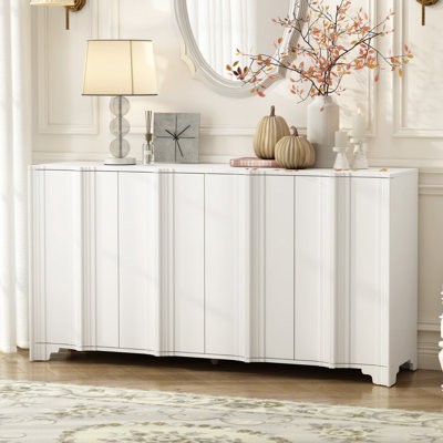 Sophia 4 Doors Accent Sideboard Adorned With Intricate Linear