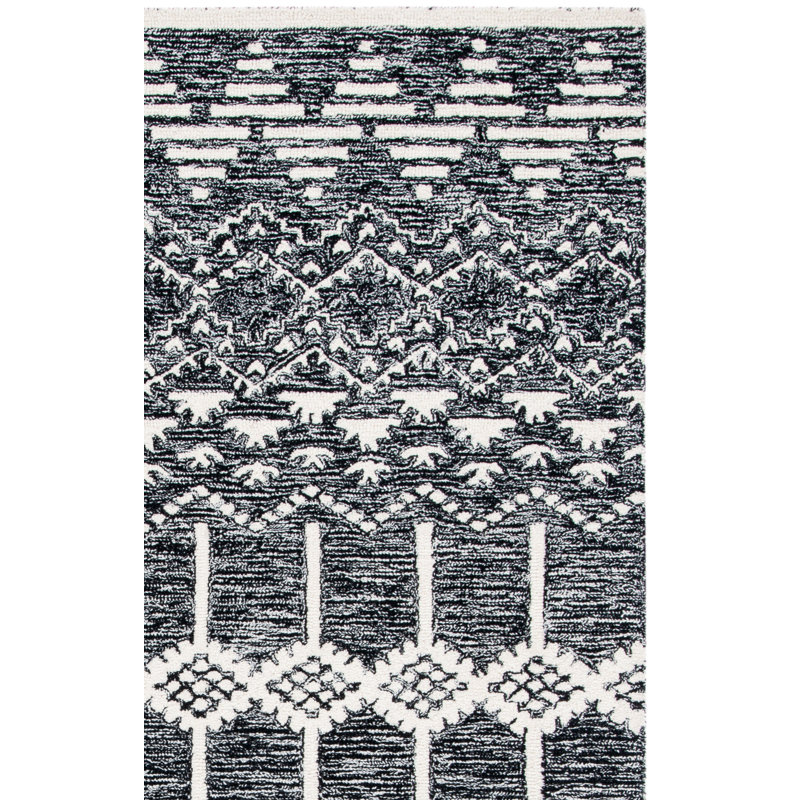 Tapis marocain en laine et coton touffeté à la main Sherill, Rectangle 3 pi x 5 pi