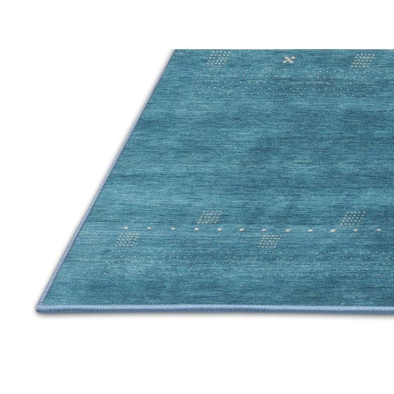 Tapis contemporain bleu, Rectangle 4 pi x 6 pi