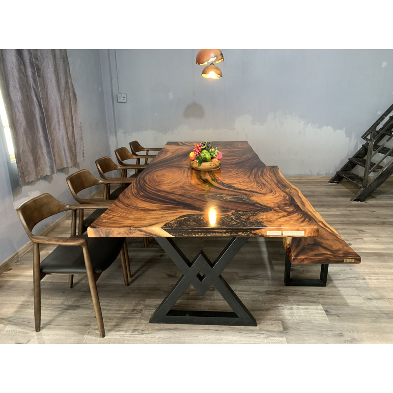 Bosawas 118" Large Slap Live Edge Dining Table
