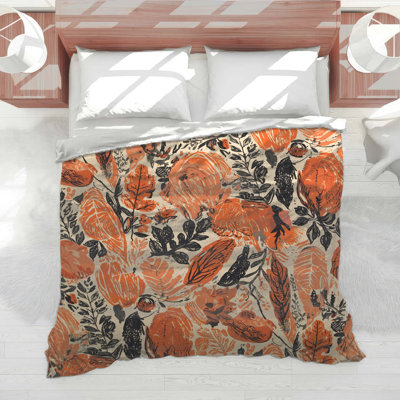 Édredon à feuilles orange