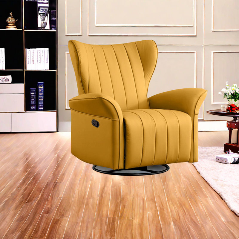 Fauteuil inclinable en simili cuir Nikhad, Jaune