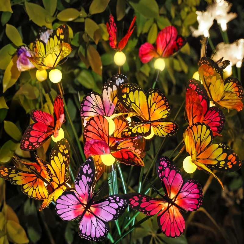 Lumières de cour solaires Khiana, dernières lumières papillon à bascule oscillant, se balançant avec le vent, cadeau de la fête des Mères (ensemble de 2)