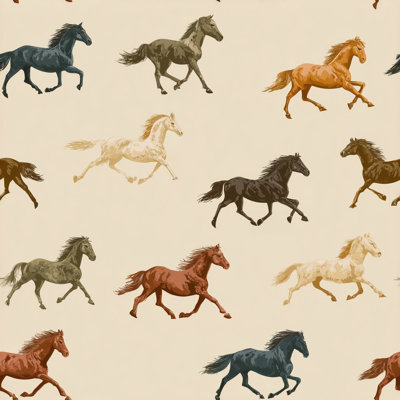Papier peint décoratif cheval au galop équestre